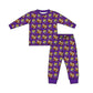 ( Moq 5 each style ) Baby Boy Girl Team Tigers Sibling Purple Pants Dress Set 8.20