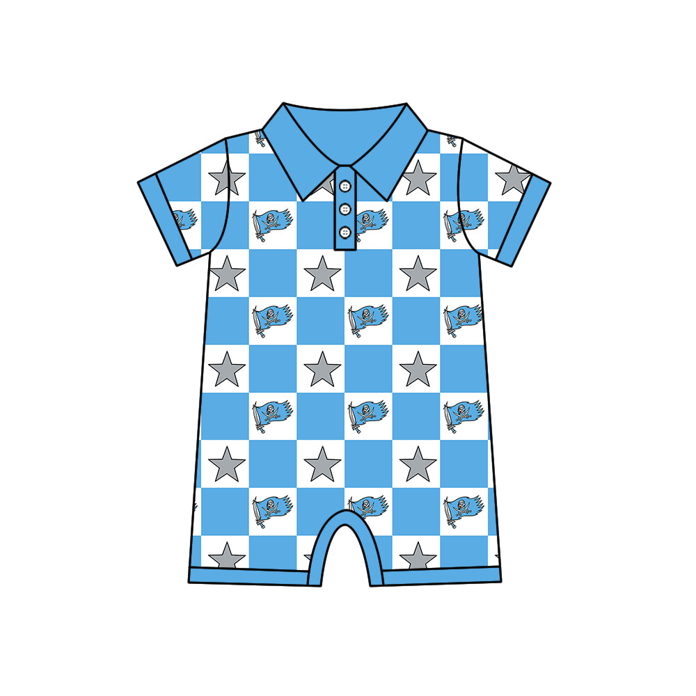 ( Moq 5 Each Style ) Baby Boys Girls Toddler Bows Team Sibling Shorts Dress Shirt Blue Set Clothes