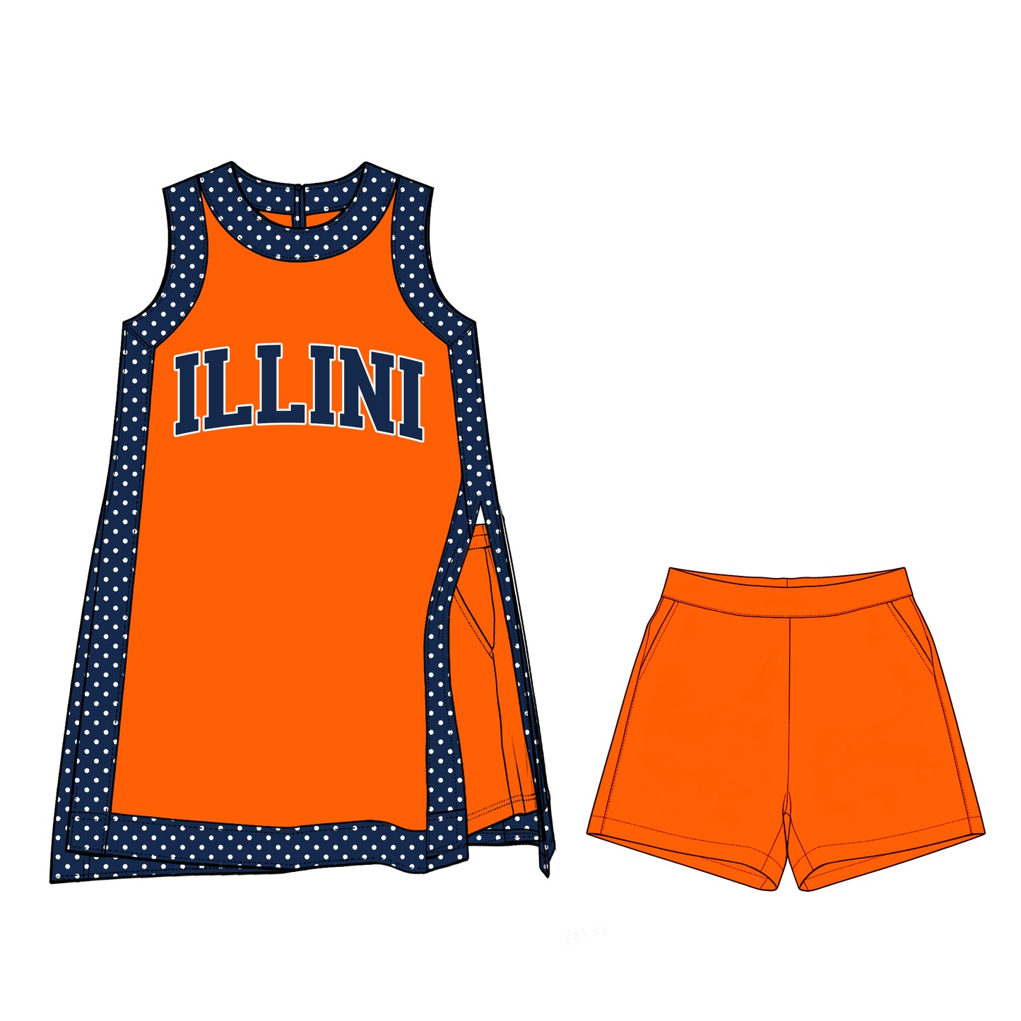 ( Moq 5 ) Baby Girls Kids Sleeveless Team Tops Shorts Team Set Clothes