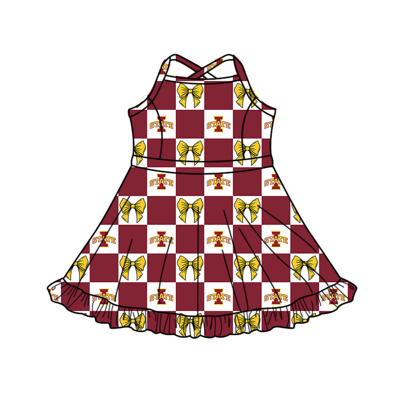 ( Moq 5 Each Style ) Baby Boys Girls Toddler Bows Red Plaid Team Sibling Shorts Dress Sets Clothes