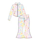 ( Moq 10 ) Baby Girl Colorful Bows Long Sleeves Pockets Zipper Tops Pants Activity Wear Yoga Set