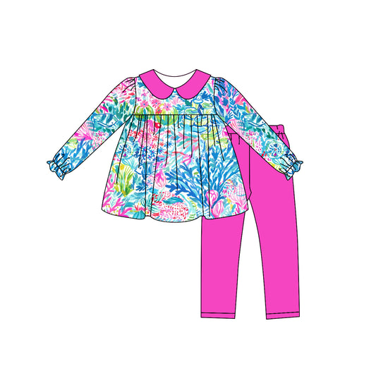 Baby Girl Toddler Long Sleeves Seaweed Tunic Pants Set