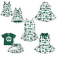 ( Moq 5 each style ) Baby Girl Toddler Football Team Green Bows Sibling Skort Dress Set 6.6