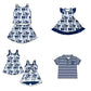 ( Moq 5 each style ) Baby Boy Girl Toddler Team Bows Sibling Shirt Dress Set 6.20