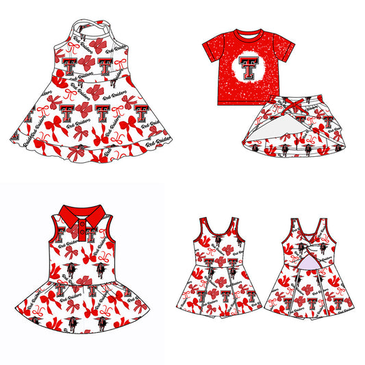 ( Moq 5 each style ) Baby Girl Team TT Bows Sibling Dress Set 5.23