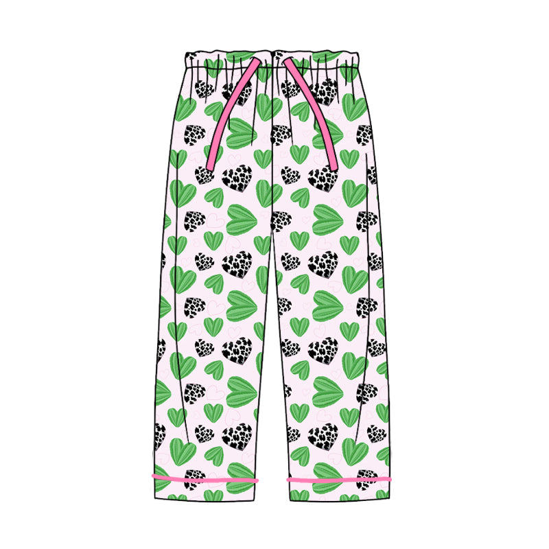 Adult Women Western Cactus Hearts Valentine Pajamas Pants