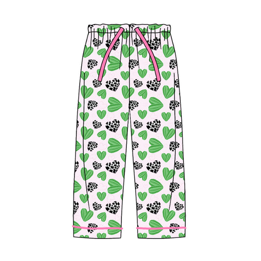 Adult Women Western Cactus Hearts Valentine Pajamas Pants