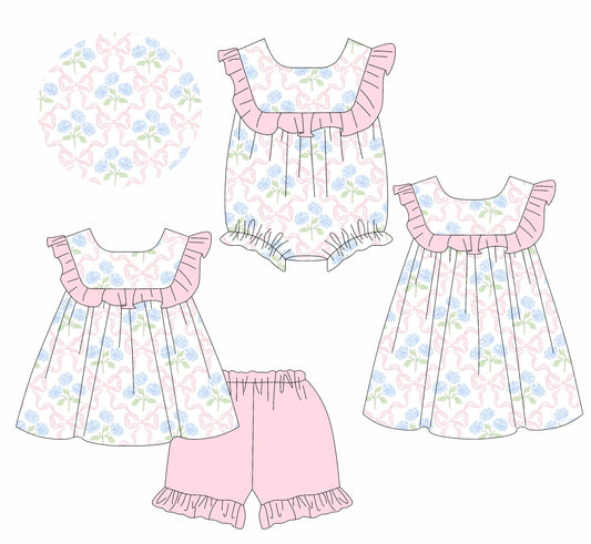 Baby Girl Bows Flower Sibling Romper Dress Set ( Moq 5 Each Style ) 1.14