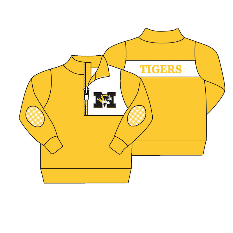 ( Moq 5 each style ) Baby Boy Girl Team Tiger Sibling Yellow Shirt Dress Set 8.21