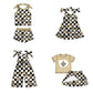 ( Moq 5 each style ) Baby Girl Toddler Cheer Sibling Team Romper Dress Set 7.16