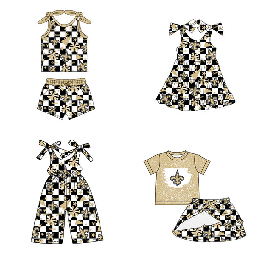 ( Moq 5 each style ) Baby Girl Toddler Cheer Sibling Team Romper Dress Set 7.16