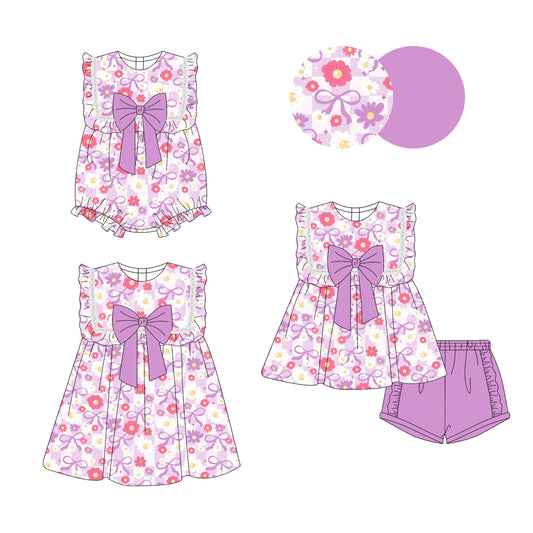 ( Moq 5 Each Style ) Baby Girl Flower Bows Sibling Romper Dress Set 3.29