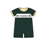 ( Moq 5 ) Baby Boys Infant Short Sleeves Team Summer Green Romper