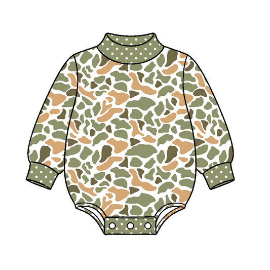( Moq 5 ) Preorder Baby Kids Infant Long Sleeves Camo Print Bubble Romper Clothes
