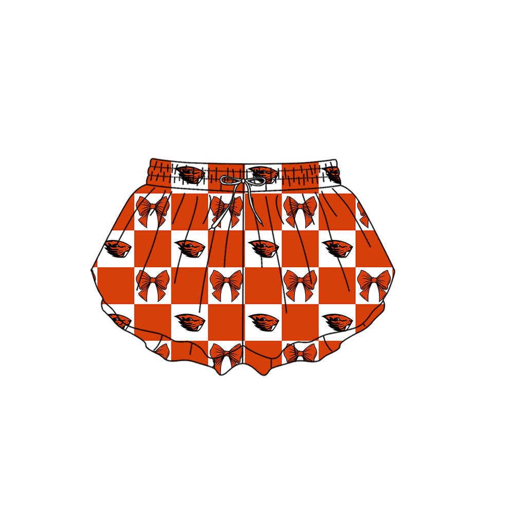 ( Moq 5 ) Baby Girls Adult Women Bows Checked Team Shorts Sibling Mom and Me Yoga Clothes
