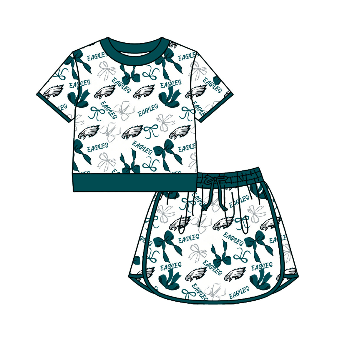 ( Moq 5 Each Style ) Sibling Baby Girls Kids Bows Team Shirt Sets Clothes