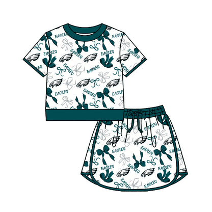 ( Moq 5 Each Style ) Sibling Baby Girls Kids Bows Team Shirt Sets Clothes