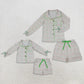 Sibling Baby Girls Adult Women Tree Bows Buttons Shirts Pockets Shorts Sets Christmas Pajamas Clothes RTS