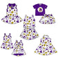 ( Moq 5 each style ) Baby Girl Toddler Team Bows Cowboys Sibling Skort Dress Set 6.11