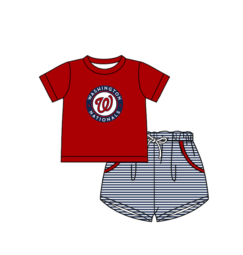 ( Moq 5 Each Style ) Baby Boys Girls Kids Team Sibling Red Stripes Rompers Sets