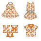 ( Moq 5 each style ) Baby Girl Toddler T Team Orange Bows Soccer‌ Sibling Shirt Dress Set