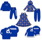 ( Moq 5 each style ) Baby Boy Girl Team Football Sibling Blue Shirt Dress Set 8.19