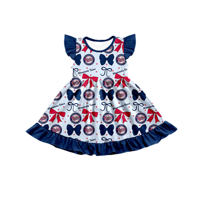 ( Moq 5 each style ) Baby Boy Girl Toddler Team Bows Sibling Shirt Dress Set 6.20