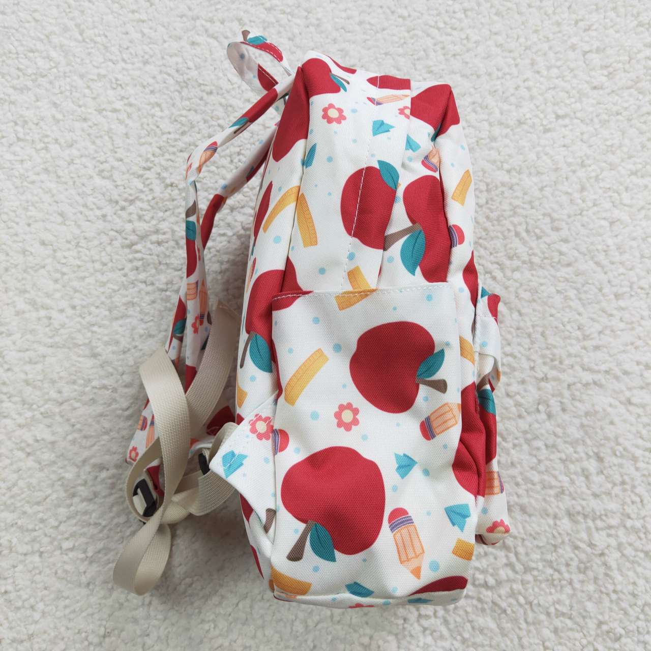 BA0069 Baby Kids Apples Pencil Floral Back To School Bag Backpack