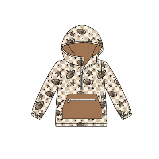 ( Moq 5 ) Preorder Baby Boy Long Sleeves Football Stars Hoodie Zipper Pocket Shirt Tops