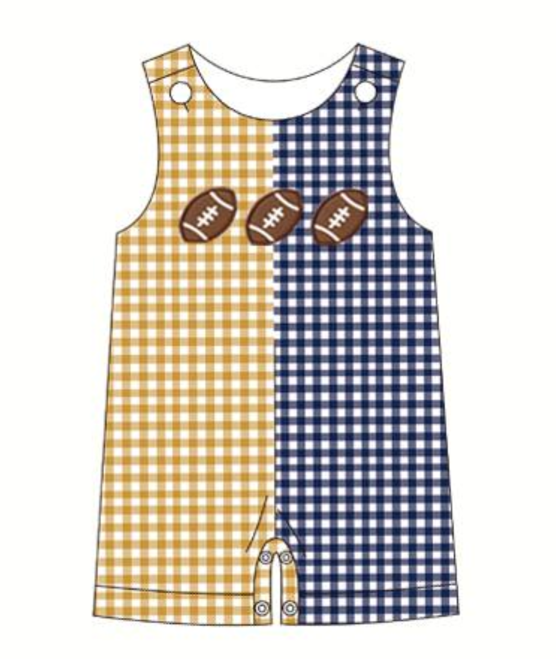 Moq 5 Baby Boy Sleeveless Football Plaid One piece Summer Romper