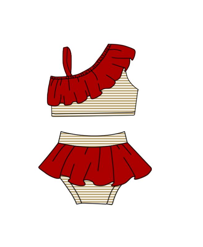 ( Moq 5 Each Style ) Baby Boys Girls Kids Team Sibling Jumpsuits Sets Swimsuits Red Clothes