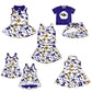 ( Moq 5 each style ) Baby Girl Toddler B Team Bows Sibling Skort Dress Set 6.9