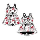 ( Moq 5 each style ) Baby Girl Toddler Team Bird Bows Sibling Skort Dress Set 6.5