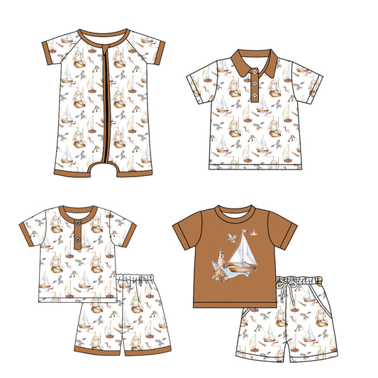 Baby Boy Ducks Fishing Sibling Romper Dress Set ( Moq 5 Each Style ) 1.23
