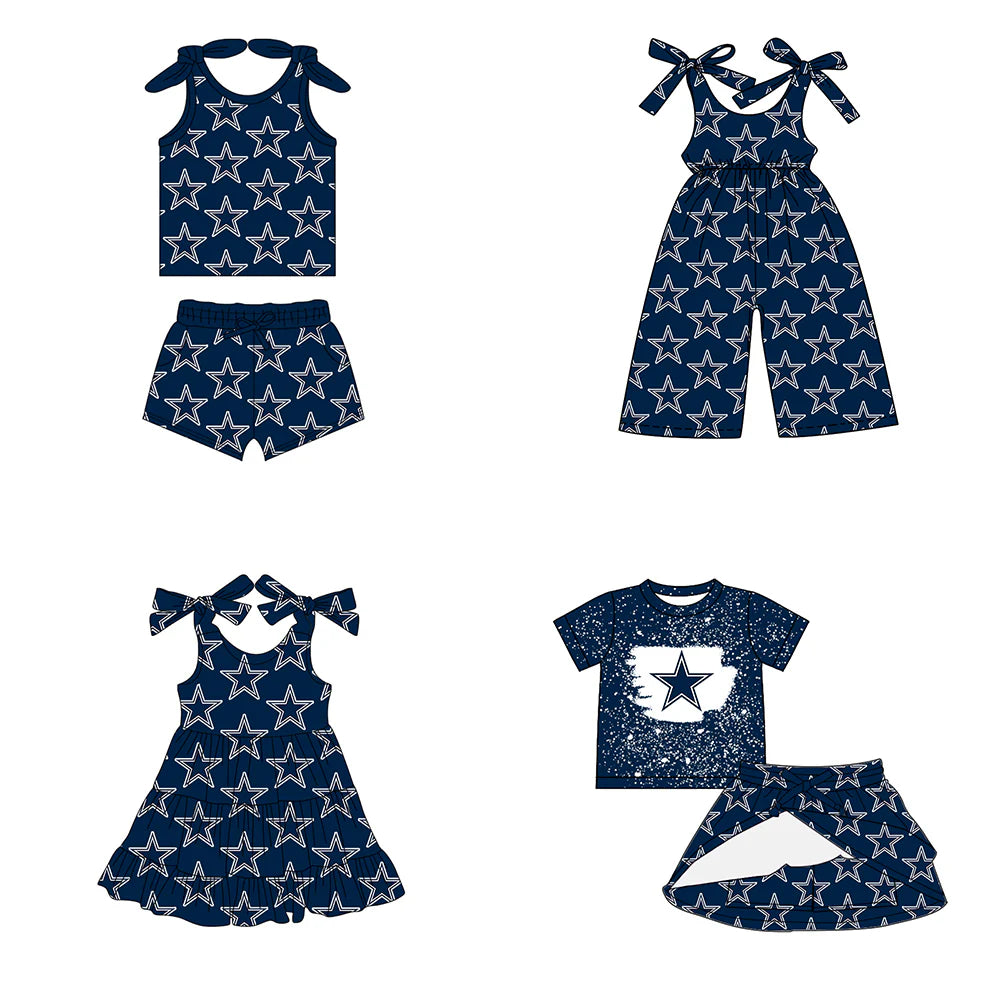 ( Moq 5 each style ) Baby Girl Toddler Stars Team Sibling Romper Dress Set 7.15