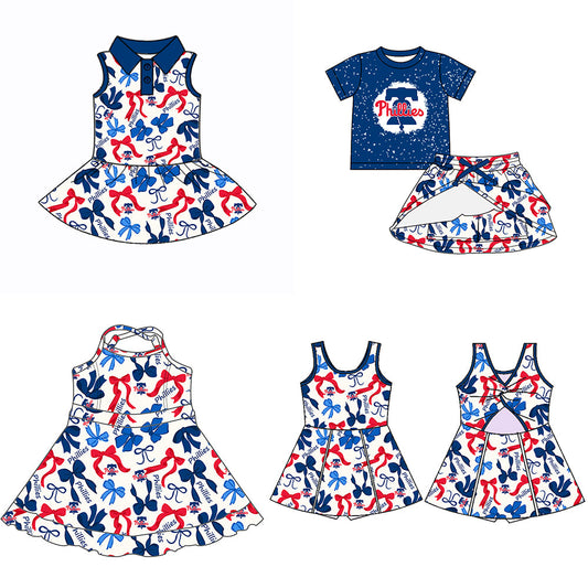 ( Moq 5 each style ) Baby Girl Team Bows Sibling Dress Set 5.17