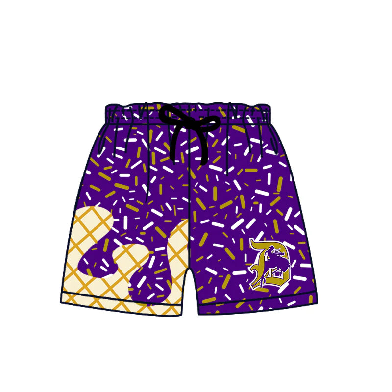 ( Moq 5 each style ) Baby Boy Girl Team Sibling Cowboys Purple Dress Shirt Shorts Pants 7.1