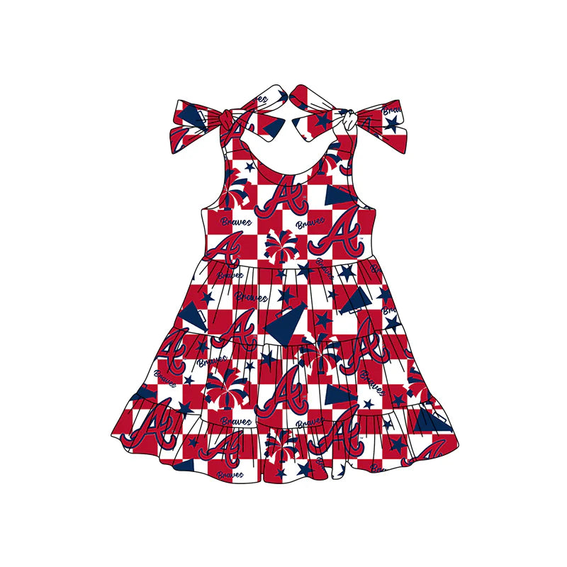 ( Moq 5 each style ) Baby Girl Toddler Cheer Sibling A Team Romper Dress Set 7.16