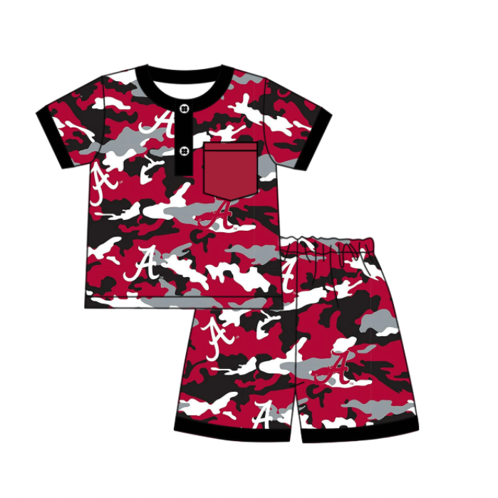 ( Moq 5 each style ) Baby Boy Girl Team A Camo Sibling Dress Romper Set 5.6