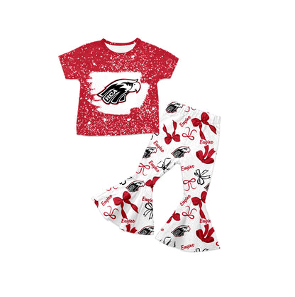 ( Moq 5 each style ) Baby Girl Team Sibling Eagle Bows Dress Set 7.23