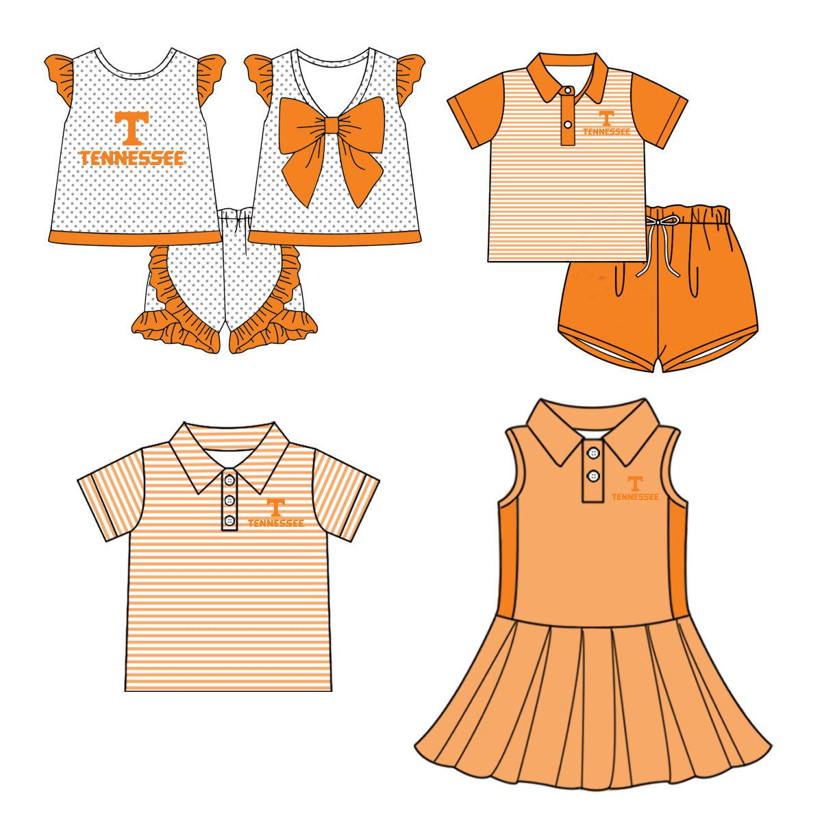 ( Moq 5 each style ) Baby Boy Girl Short Sleeves Team T Sibling Dress Shirt Set 5.5