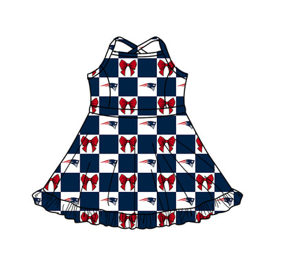 ( Moq 5 Each Style ) Baby Boys Girls Toddler Bows Navy Plaid Team Sibling Shorts Dress Shirt Set Summer Clothes