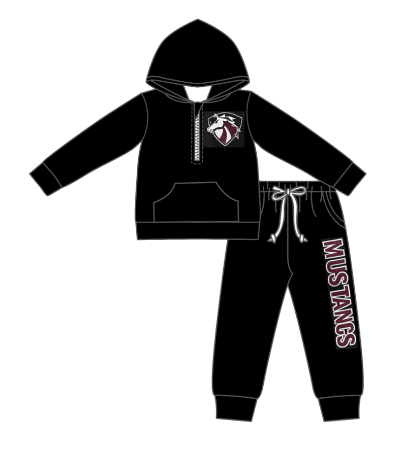 ( MOQ 5 ) Custom Design Baby Kids Toddler Long Sleeves Hoodie Tops Pants Sets