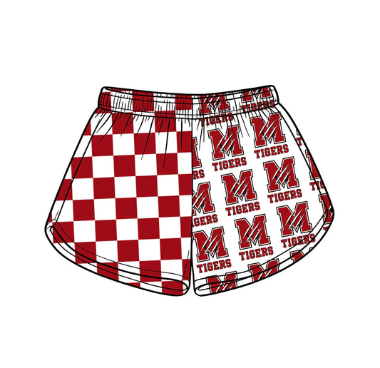 ( Moq 5 ) Baby Girls Kids Tigers Checked Team Shorts Summer Clothes