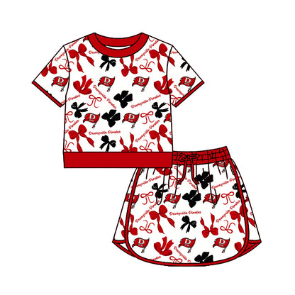( Moq 5 Each Style ) Sibling Baby Girls Kids Bows Team Shirt Sets Clothes