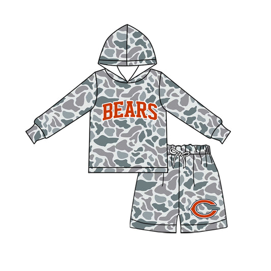 ( Moq 5 ) Baby Girls Kids Long Sleeves Hoodie Shirt Camo Shorts Team Set Clothes
