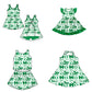 ( Moq 5 each style ) Baby Girl Toddler Team Green Bows Sibling Dress Set 6.24