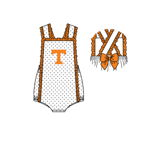 ( Moq 5 ) Baby Girls Kids Sleeveless T Dots Bows Team Romper