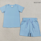 Sibling Baby Boys Kids Short Sleeves Shirts Pockets Shorts Summer Cotton Sets Clothes RTS