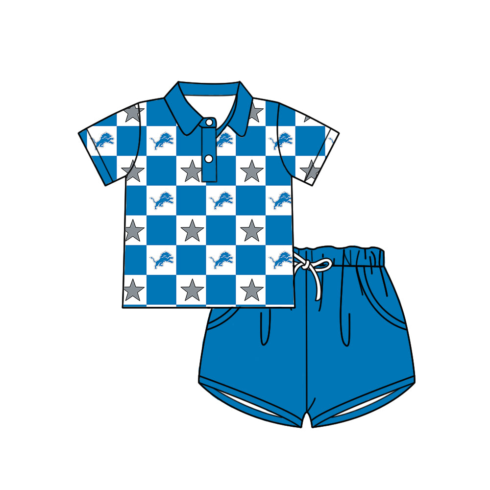 ( Moq 5 Each Style ) Baby Boys Girls Toddler Lions Bows Team Sibling Shorts Dress Sets Clothes